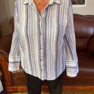 Organic Cotton Waffle Style Long Sleeve Blouse